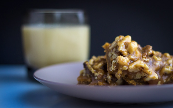 Salted Malted Walnut Brown Butter Shortbread Bars