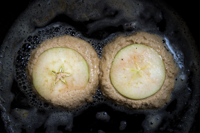 Cooking of Apple Pie Brown Butter Pancakes