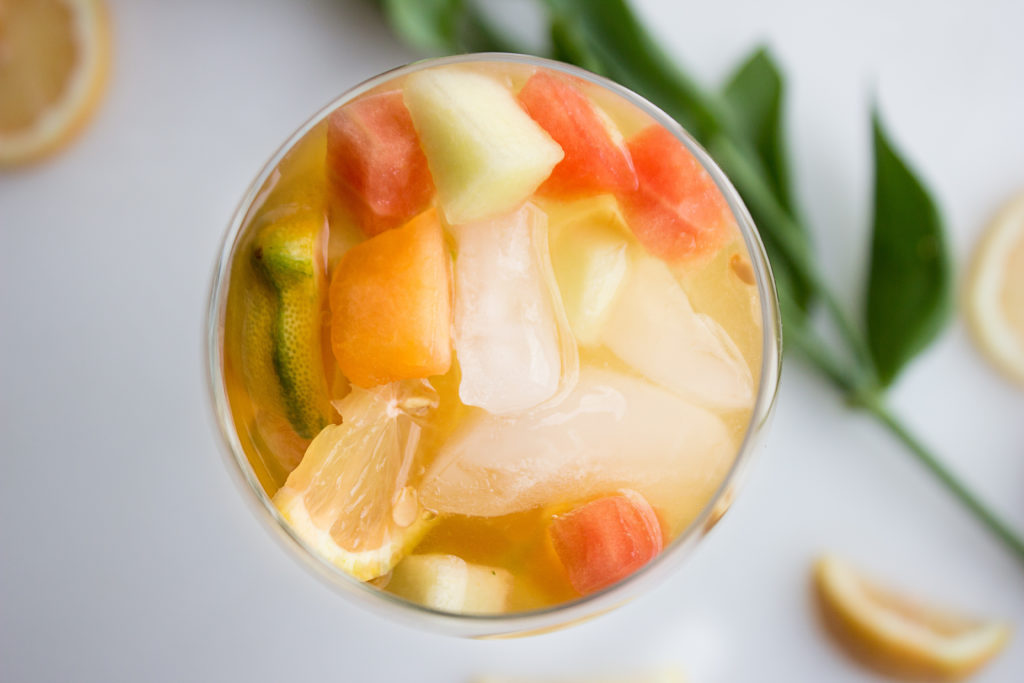 Top view of Sparkling Melon Sangria
