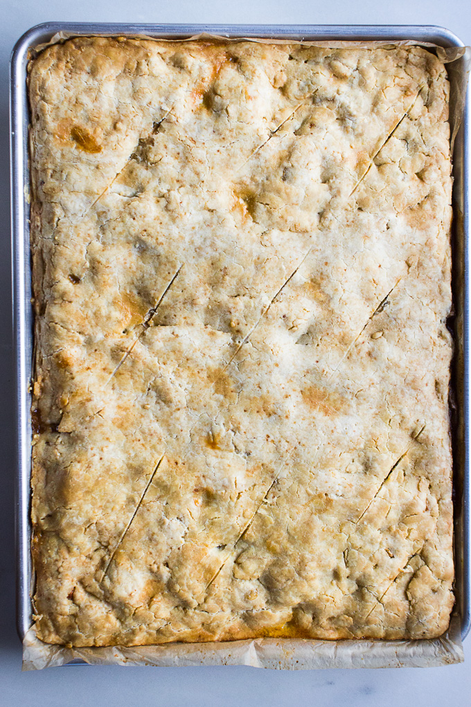 Apple Slab Pie With Cider Maple Glaze {GF + Vegan}