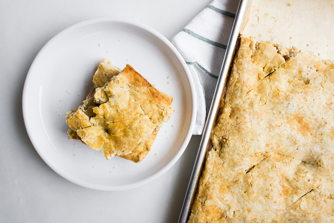 Apple Slab Pie With Cider Maple Glaze {GF + Vegan}