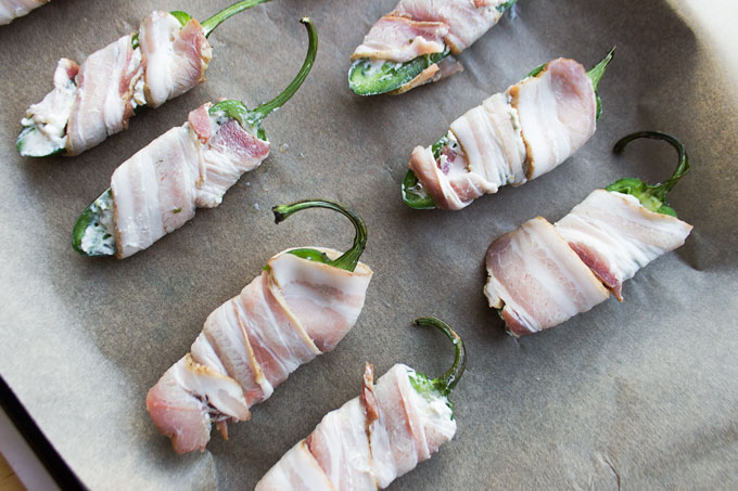 Roasted Garlic Bacon Wrapped Jalapeño Poppers