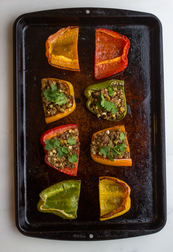 Stuffed Peppers In Process Overhead